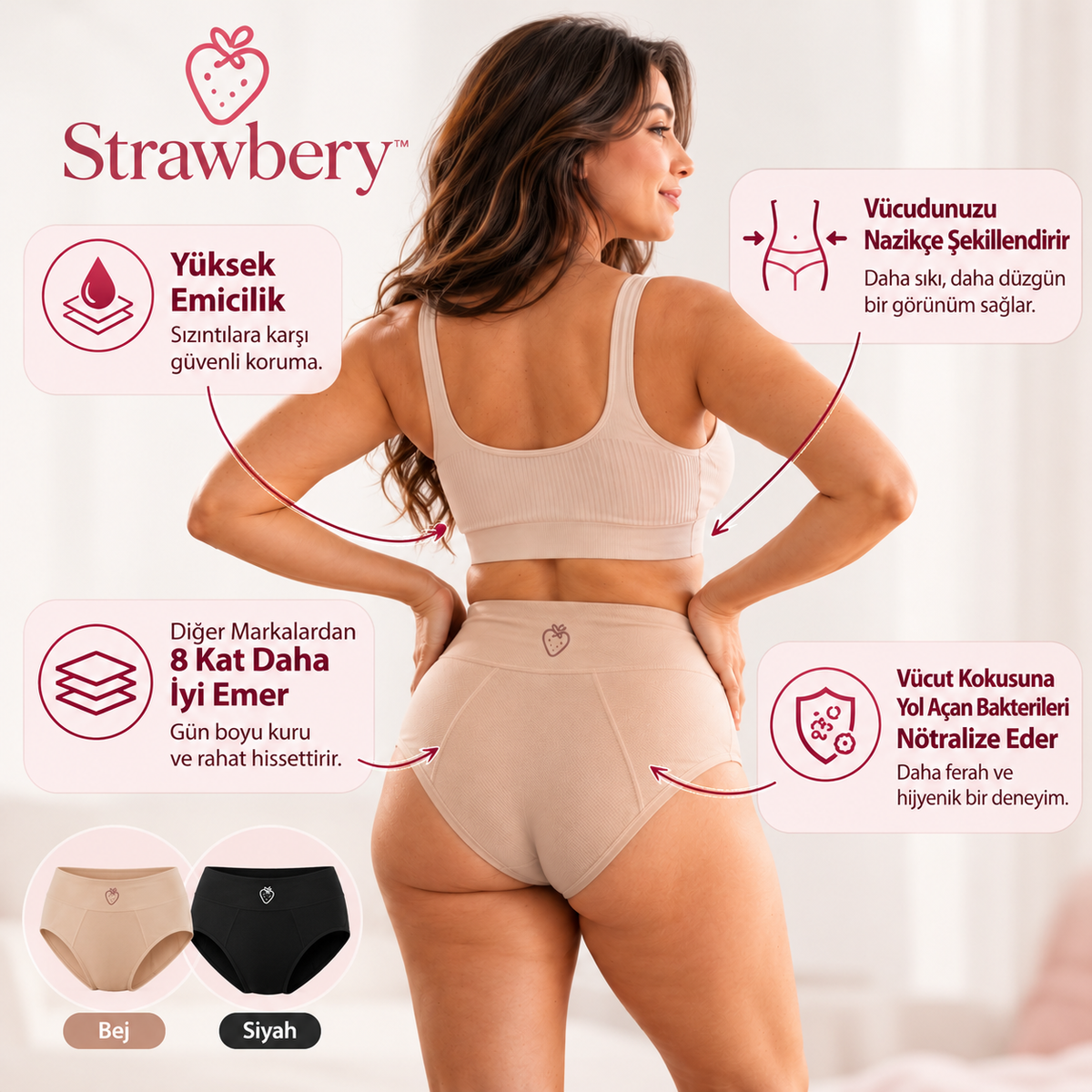 Strawbery™ DryComfort – Ultra Emici Kadın Külot